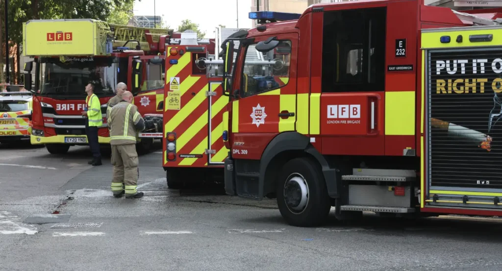 Ten Fire Engines Sent to Tackle High Rise  Blaze on the Isle of Dogs