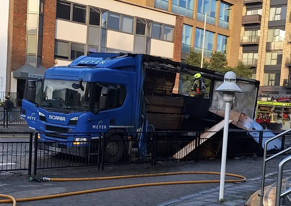 Lorry ‘Completely Destroyed’ by Fire in Uxbridge
