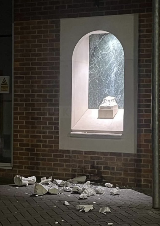 Statue of Virgin Mary Destroyed at Saint Joseph’s Catholic Church in Wembley Amid Ongoing UK Unrest