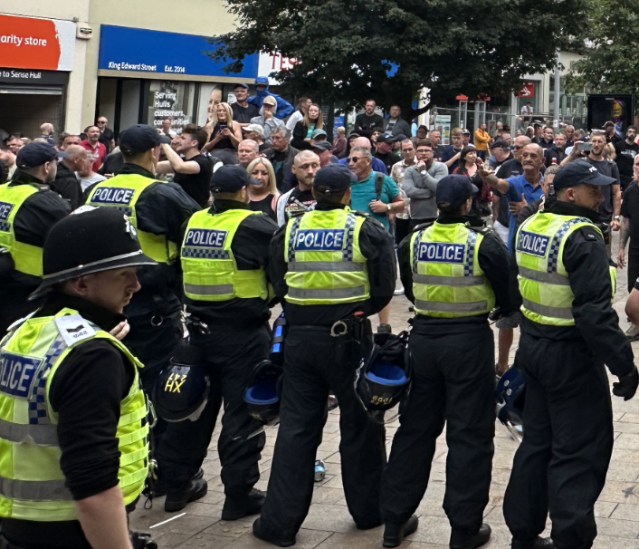Strong Police Presence Remains in Hull City Centre Amid Chaos and Disorder