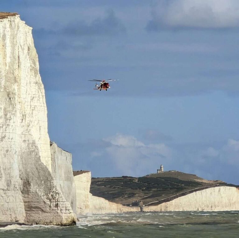 Two Cut Off by Tide at Seven Sisters Winched to Safety