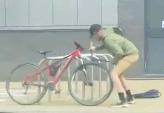 Man in Dartford Seen Using Bolt Cutters to Remove Cycle Lock Outside Fairfield Leisure Centre