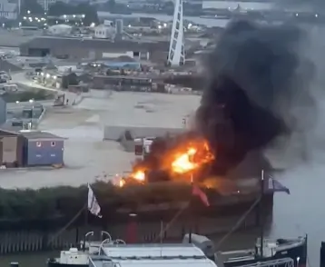 Controlled Explosion on Film Set Causes Fire at Silvertown Tunnel Construction Site, Destroying Van