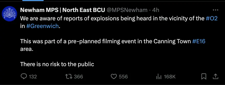 Controlled Explosion on Film Set Causes Fire at Silvertown Tunnel Construction Site, Destroying Van