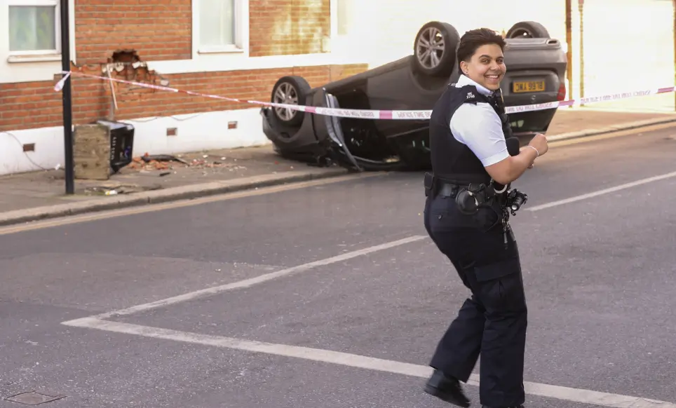 Emergency Services Respond After Mercedes Crashes Into Wall on Green Street