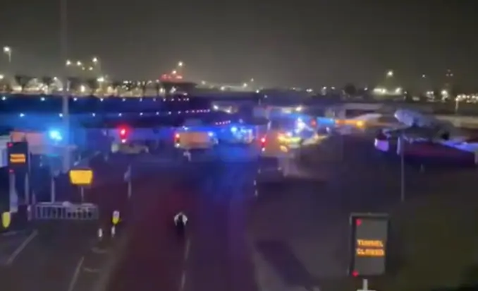 Watch:Heathrow Airport Passengers Facing Major Delays After Car Fire Breaks Out in Tunnel