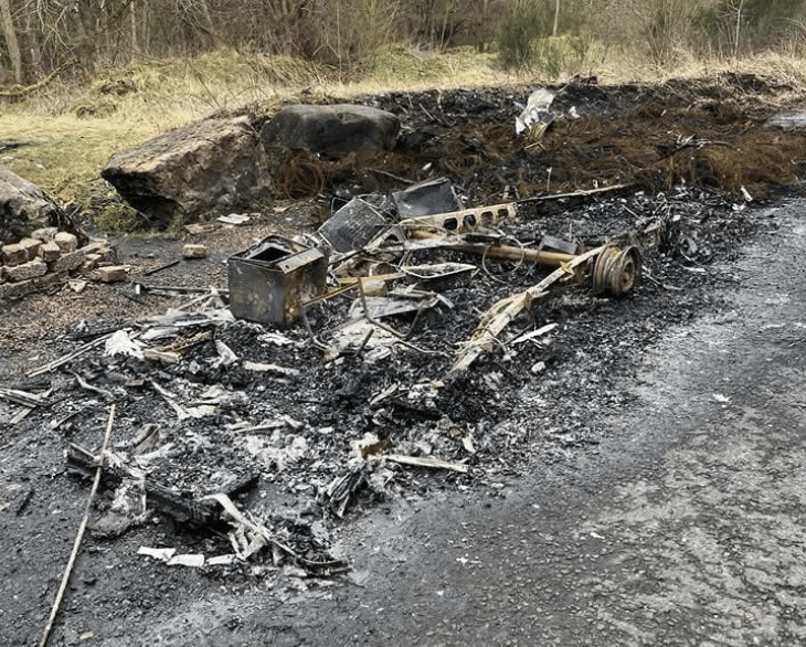 Abandoned Caravans in Kennoway Set Ablaze in Suspected Arson Incident