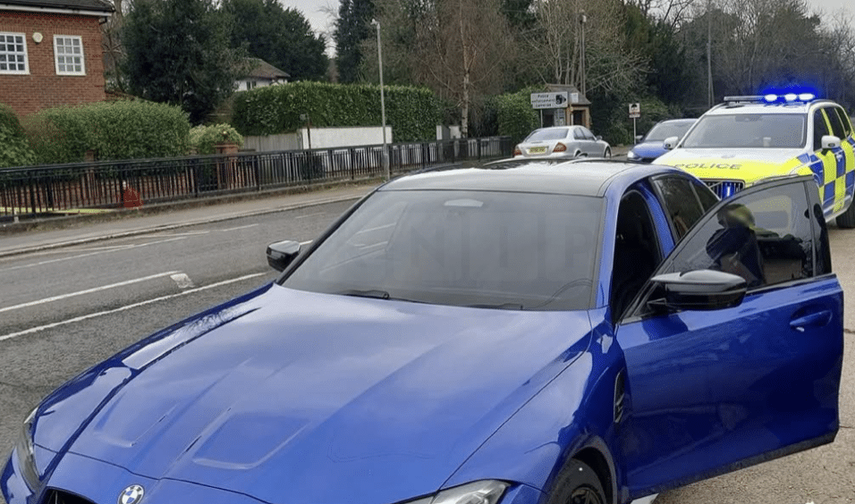 BMW Driver Pulled Over in Gerrards Cross for Missing Number Plate and Dangerous Window Tints