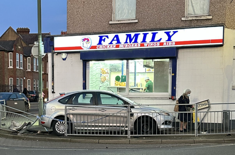 Car Narrowly Avoids Crashing Into Dartford Chicken Shop
