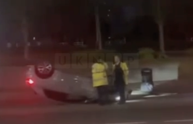 Emergency Services Respond to Overturned Vehicle on A406 Near Crooked Billet Roundabout