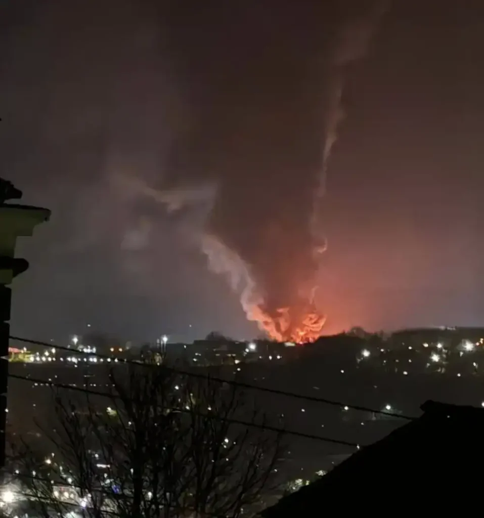 Firefighters Battle Commercial Building Fire in Blackburn