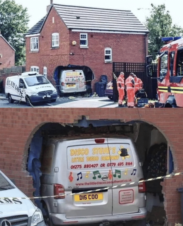 ‘House Music’ Takes on New Meaning as Mobile Disco DJ Crashes Van Into Property in the West Midlands