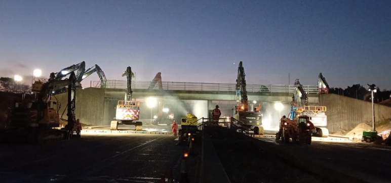 M25 Closure in Place as Junction 10 Upgrade Works Progress