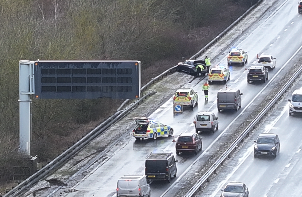 Traffic Held on A20 After Vehicle Spins Out in Severe Weather