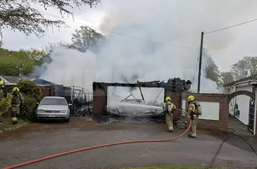 Garage Fire in Brentwood Sparks Blaze Involving Cars and Outbuildings