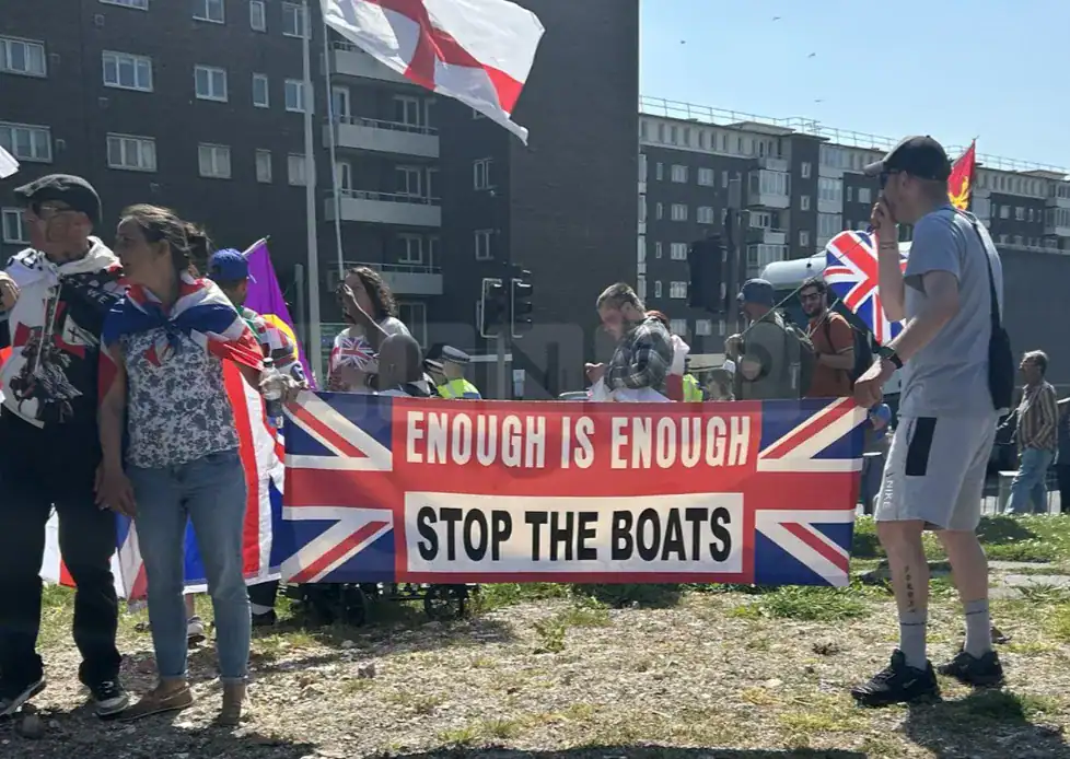 Large Police Presence as Hundreds Rally in Dover During Anti-Immigration Protest