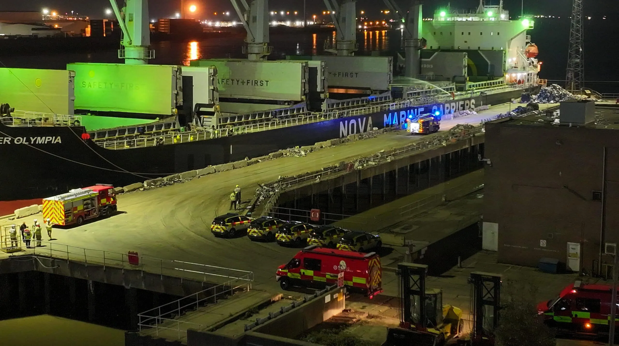 Major Firefighting Operation Underway Aboard Bulk Carrier “SIDER OLYMPIA” in Gravesend