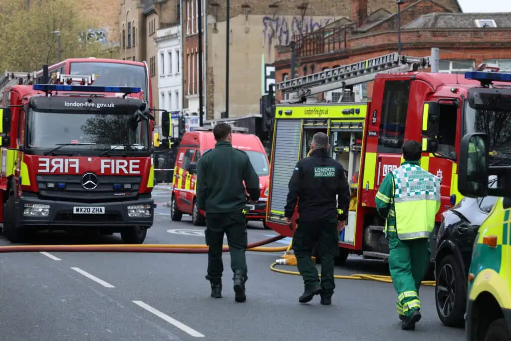 Emergency Services Respond to Major Fire on Whitechapel Road, East London