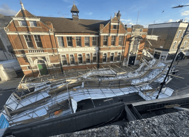 Carnage on Stoke Newington High Street as Scaffolding Collapses, Crushing Car and Causing Travel Chaos