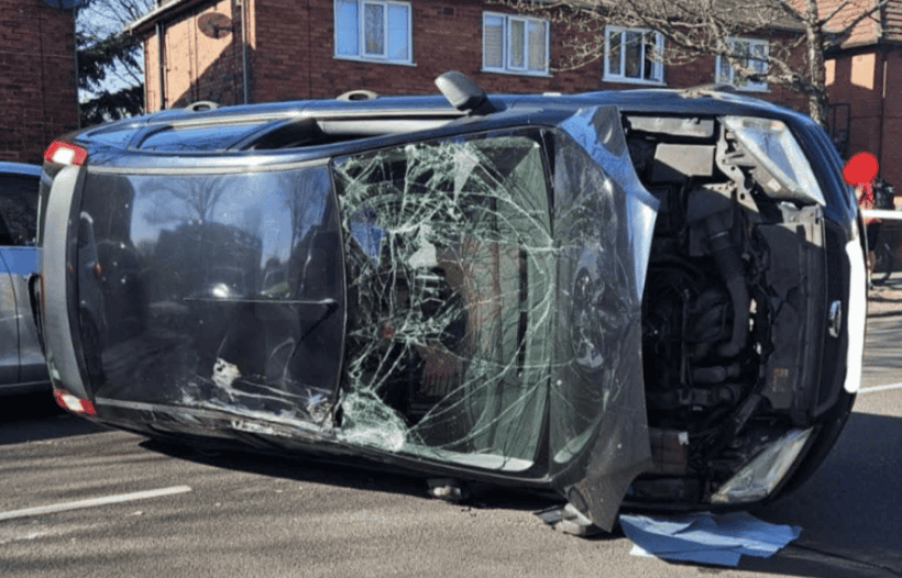 Driver Rams Police Car, Flips Vehicle in Failed Getaway Attempt in Staffordshire
