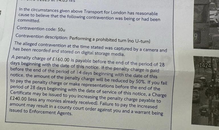 Drivers Warned: TfL Cracks Down on Illegal U-Turns at Seven Sisters – £160 Fines Issued