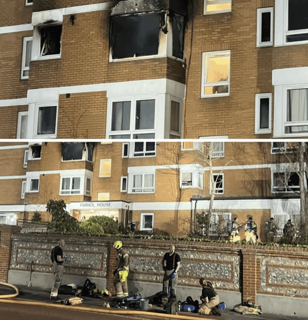 Fire Crews Tackle Overnight Flat Blaze in Eastbourne