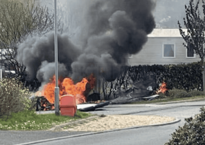 Miracle Escape as Plane Crashes into Bembridge Caravan Park and Bursts Into Flames