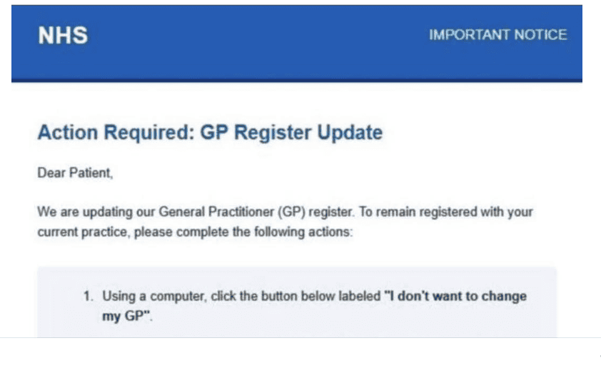 SCAM ALERT: Fake NHS Email Targets Patients in Fraud Attempt