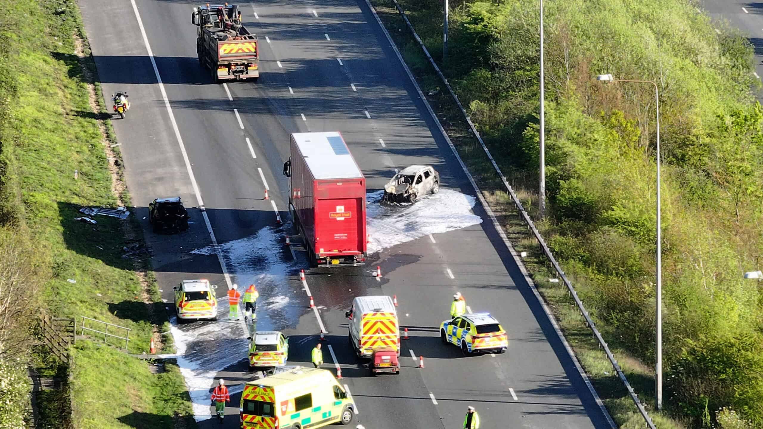 Serious Crash and Vehicle Fire Closes M2 Eastbound from M25 to Chatham