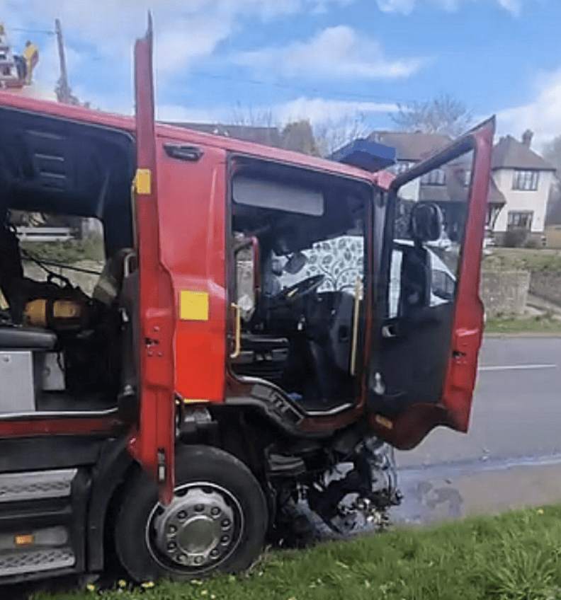 Two Treated After Car Crashes into Fire Engine on Ashford Road, Bearsted
