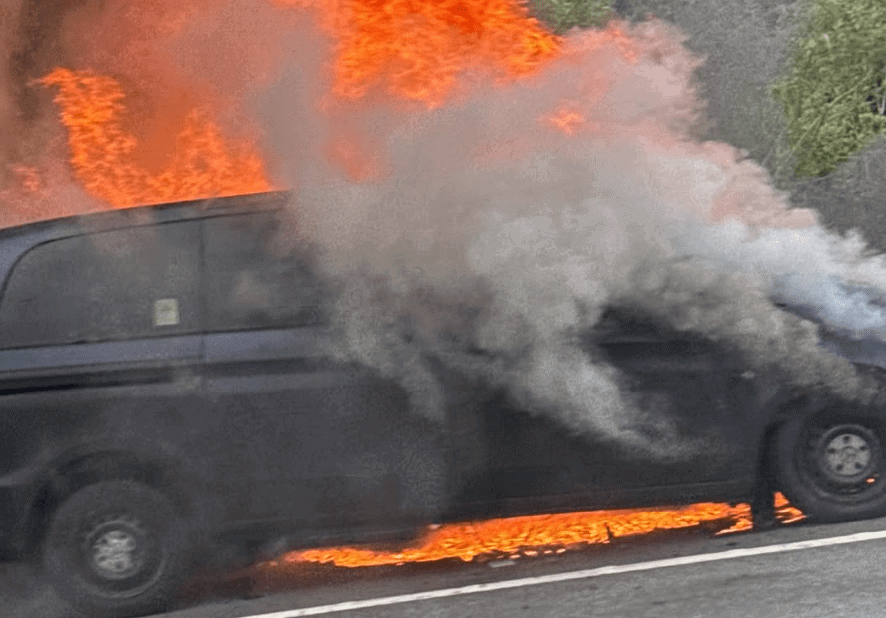 Early Morning Car Fire on M2 Between Junctions 2 and 3 Prompts Emergency Response