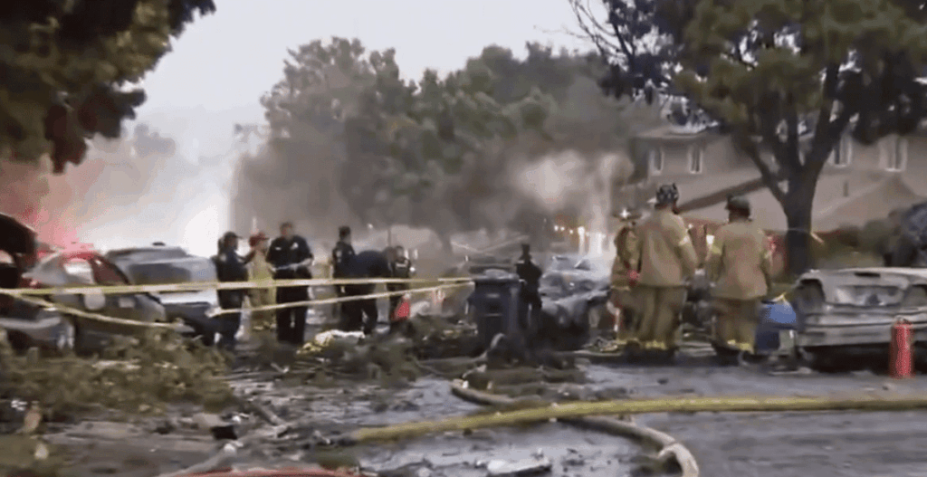 Horror as Plane Erupts in Flames After Crashing Into San Diego Neighbourhood