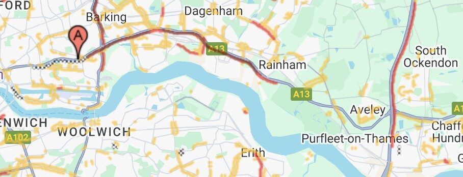 A13 Closed Westbound Due to Serious Crash Investigation – Severe East London Delays