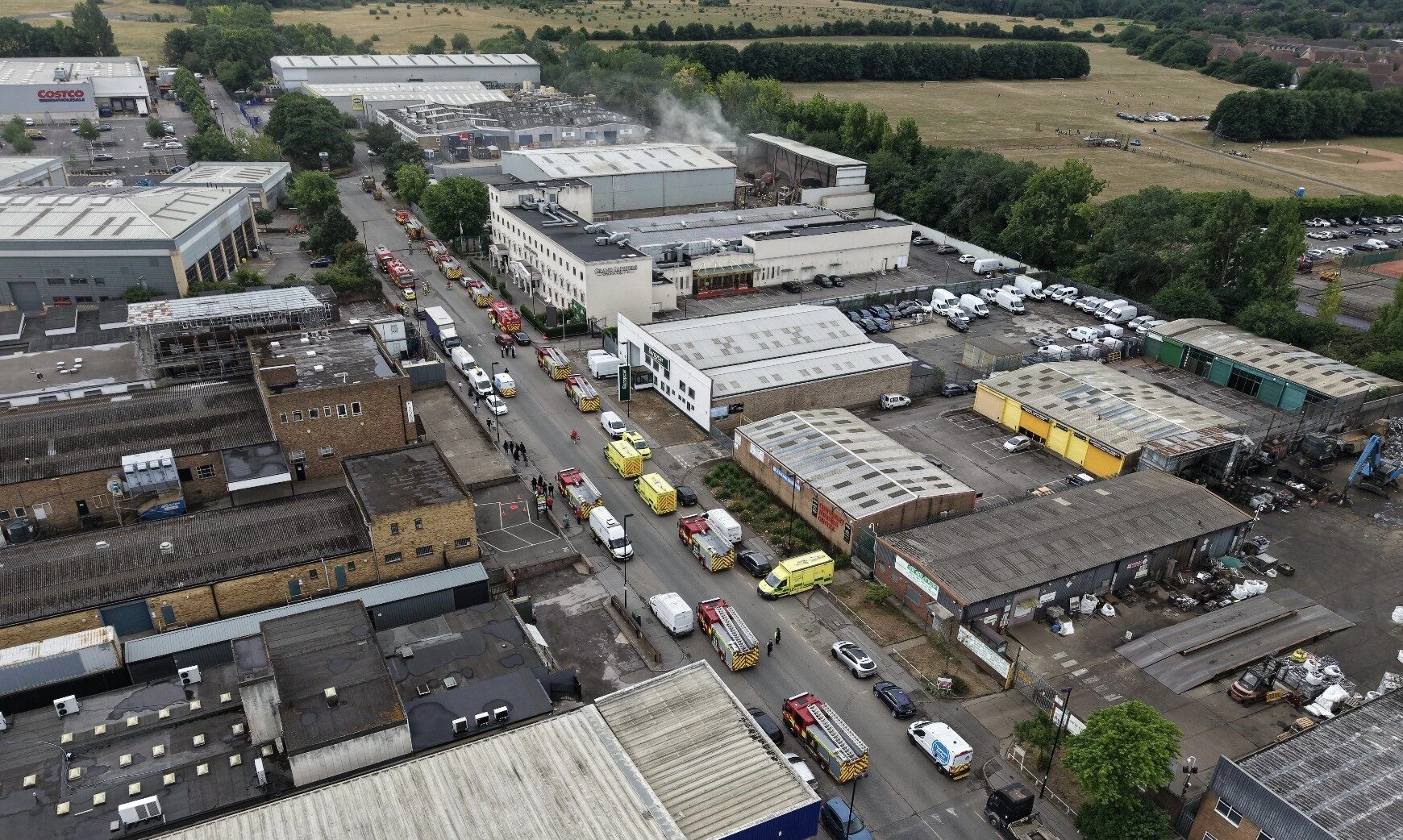 Major Fire Breaks Out at Commercial Warehouse in <a class=