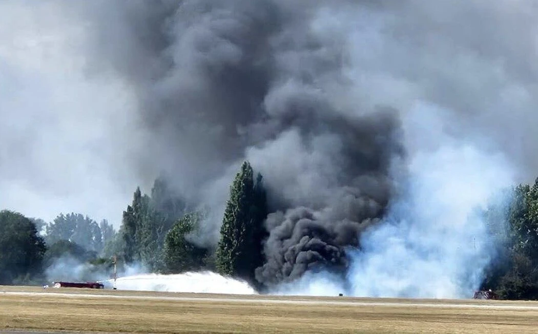 Small Plane Crashes in Huge Fireball at Southend Airport – Emergency Services at Scene