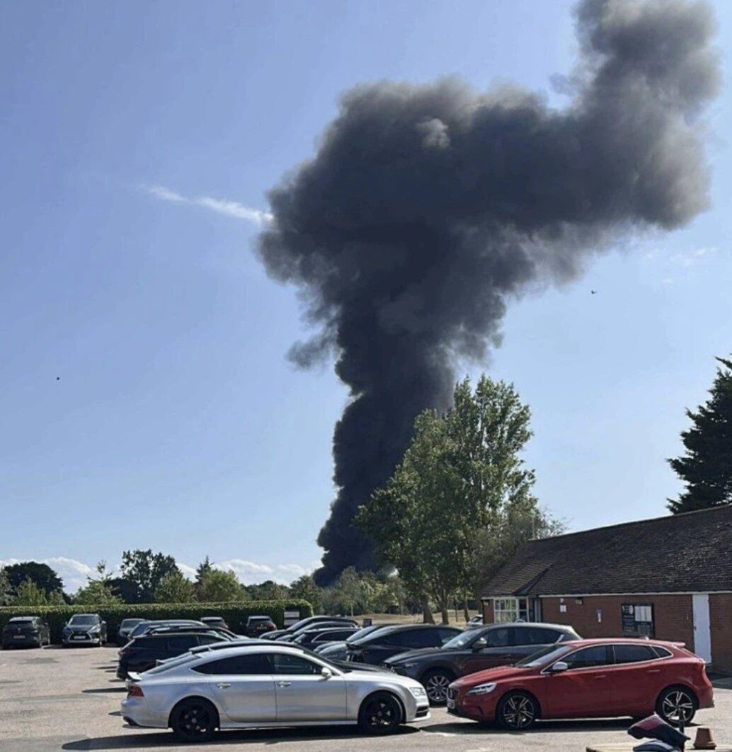 Small Plane Crashes in Huge Fireball at Southend Airport – Emergency Services at Scene