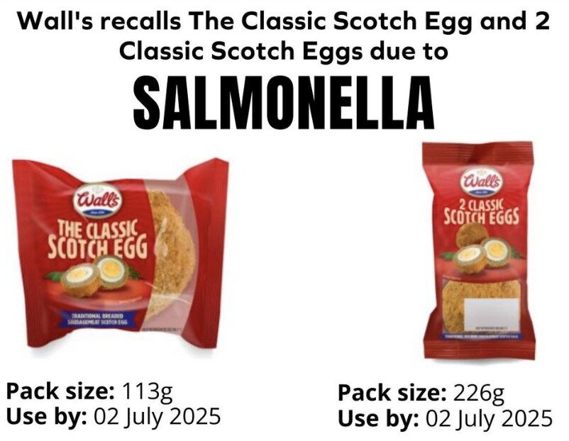 Wall’s Classic Scotch Eggs Pulled from Shelves Over Salmonella Risk