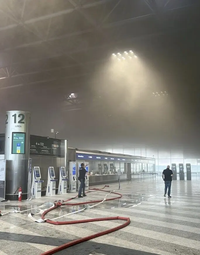 Man arrested after setting fire and smashing screens with hammer at Milan Malpensa Airport