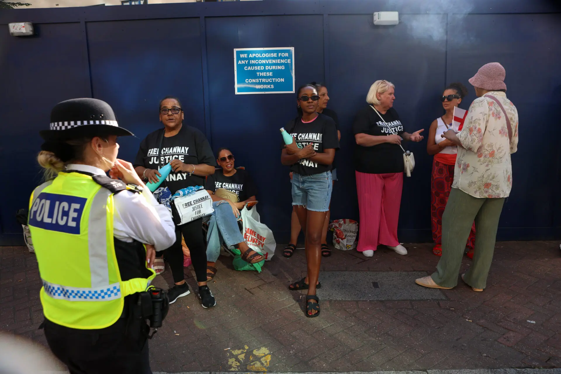 Two Arrested at Canary Wharf Protest Outside Britannia Hotel
