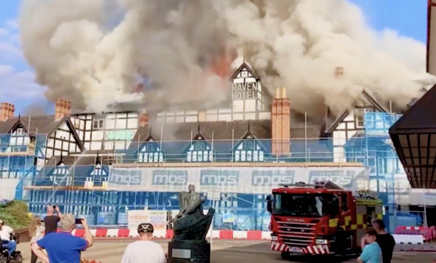Fire Crews Battle Blaze at Historic Raven Hotel in Droitwich