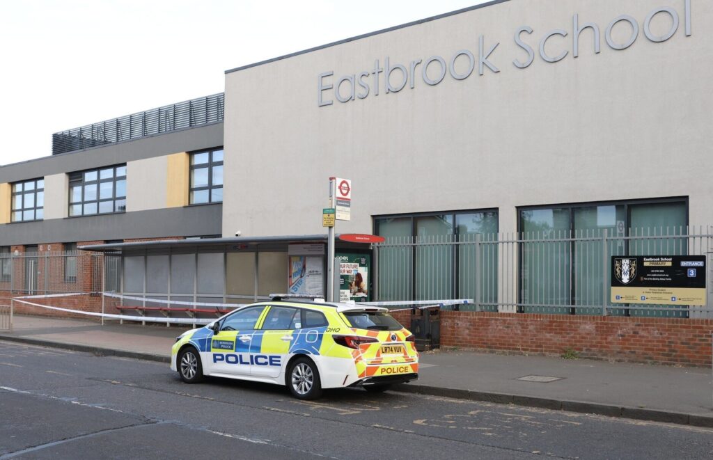 Police Crime Scene Outside Dagenham Primary School After Reported Attack