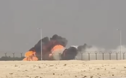Tragic crash at Dubai Airshow as Indian fighter jet goes down in flames