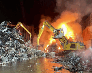 Blazing Scrap Metal Fire Erupts at East Tilbury Recycling Centre