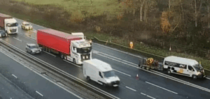 Lane Shut on M56 Near Manchester Airport After Multi-Car Crash