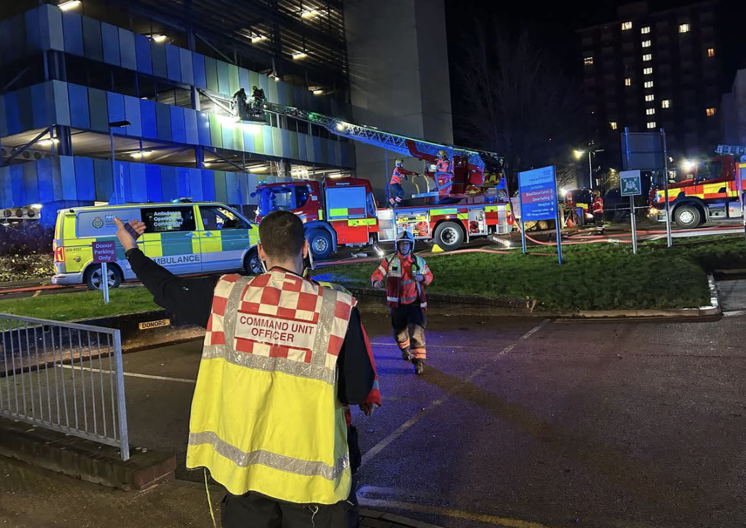 Major Fire Breaks Out at Addenbrooke’s Hospital Car Park