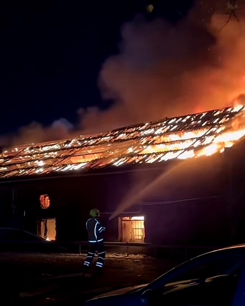 Massive Fire Erupts at Walsall Fireworks Warehouse