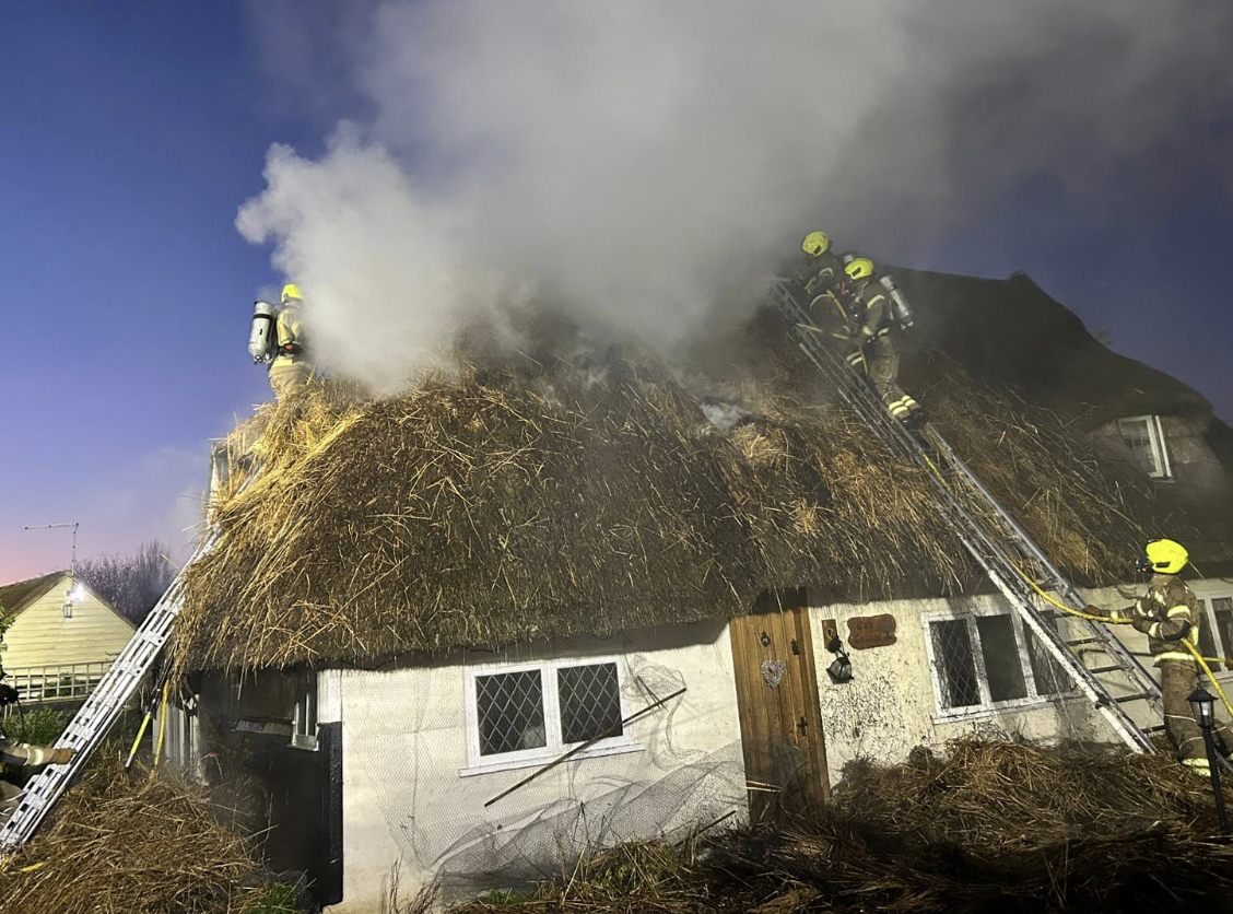 Massive Thatched Roof Blaze Hits Hatfield Broad Oak