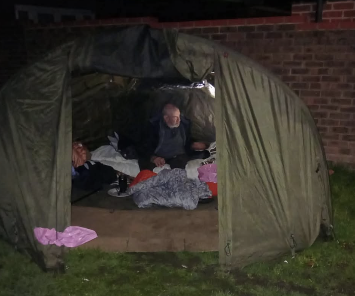 Shock as 64-Year-Old Ex-Patient Found Living in Tent Outside Flats