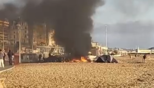 Fire Breaks Out Near Tent on Brighton Seafront This Christmas Day