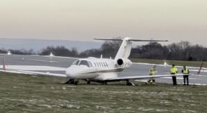 £3 Million Pound Plane Skids Off Runway at Biggin Hill Airport in Kent